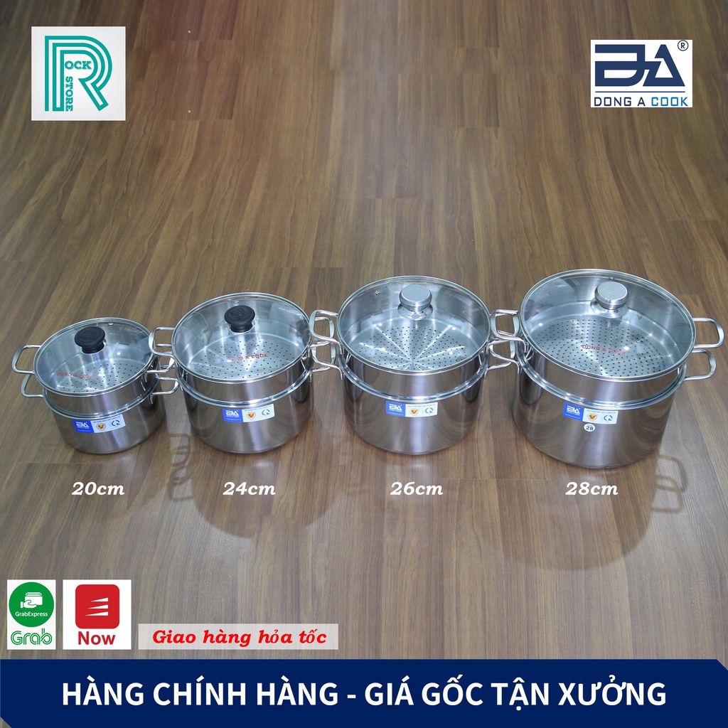 [Hàng chính hãng] Bộ Nồi xửng hấp cá,nấu xôi Inox Đông Á đáy từ cao cấp - Dùng được bếp từ