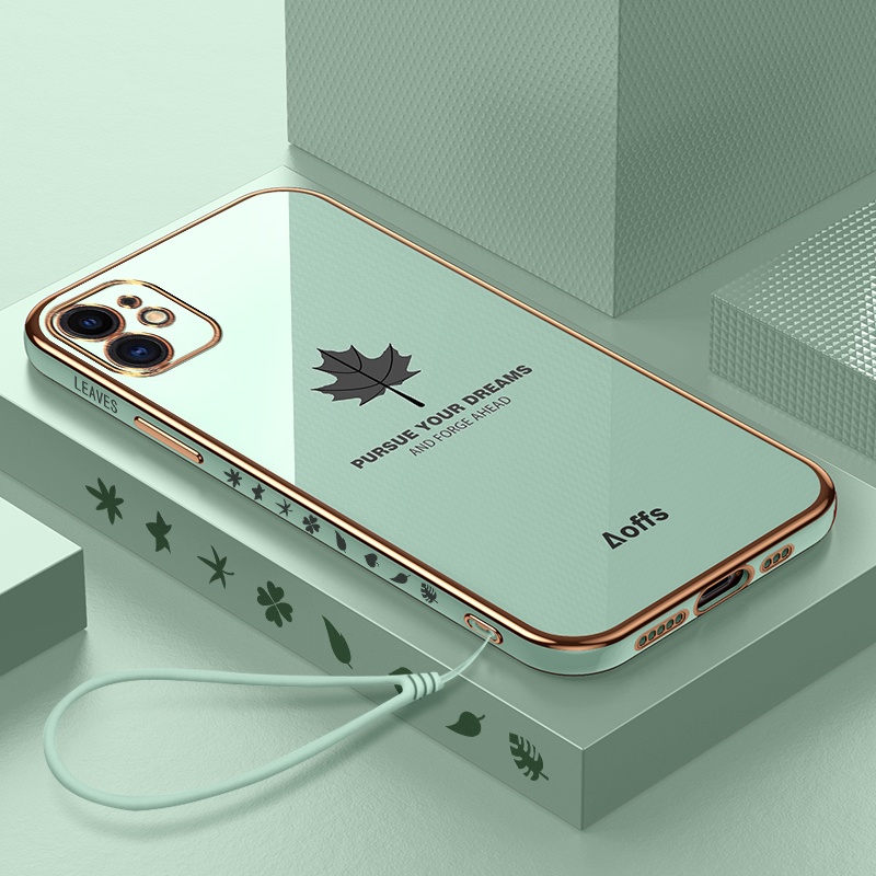 QIANZI Ốp Lưng Mềm Chống Sốc Họa Tiết Lá Phong Cho iPhone 11 11 pro 11 pro max 12 12 pro 12 pro max 12 mini