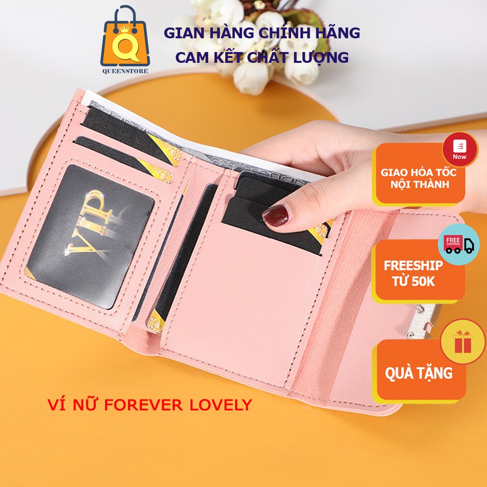 Ví Nữ Mini Cầm Tay Nhỏ Gọn Xinh Xắn Phong Cách Hàn Quốc màu Hồng Nhạt Dễ Thương - QueenStore