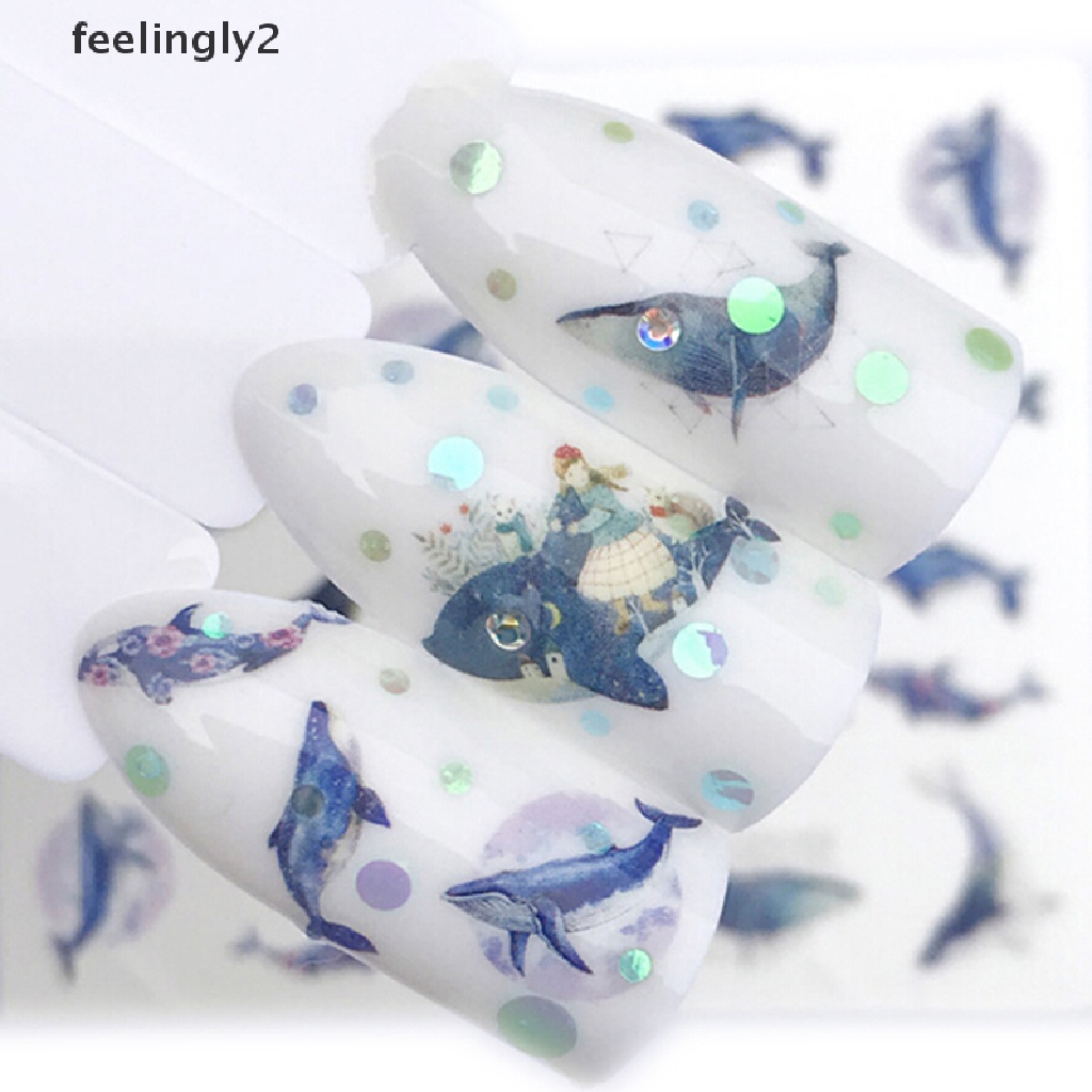 Set 2 miếng dán trang trí móng tay họa tiết sói cá tính