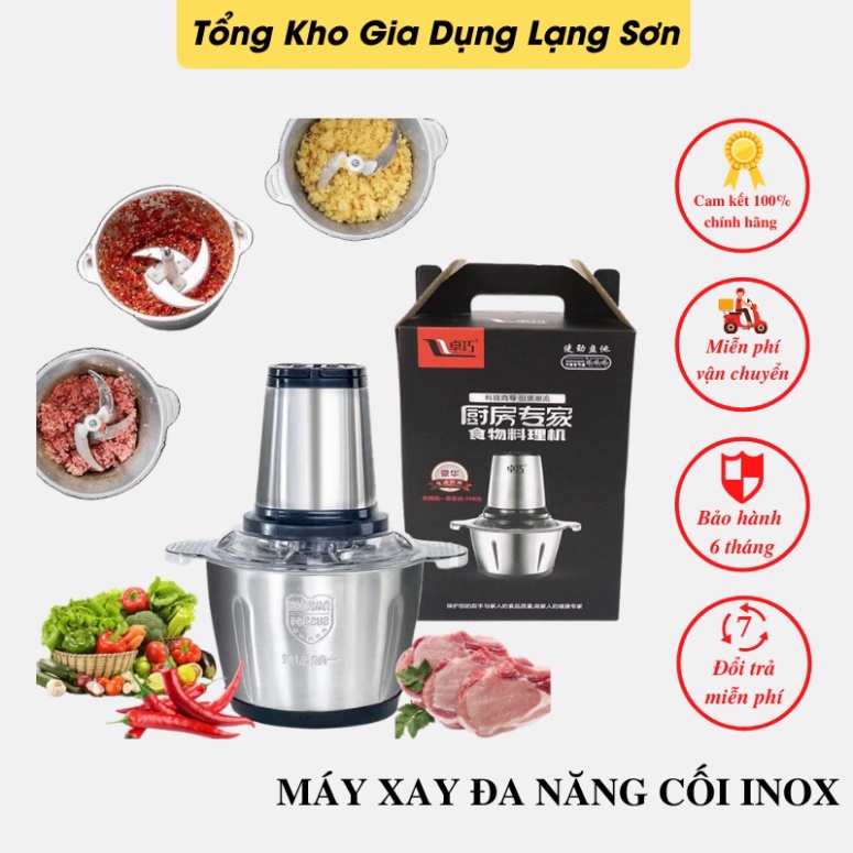 Máy xay thịt cối inox 304 4 lưỡi đa năng công suất 2500w, máy xay bear mini cầm tay siêu khỏe dễ dàng sử dụng  A29