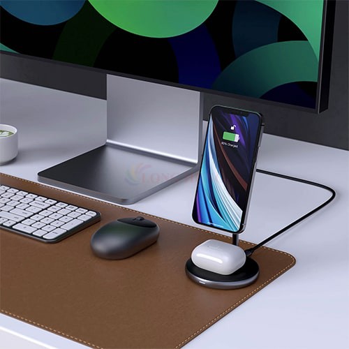 Đế sạc không dây HyperJuice Magnetic 2 in 1 Wireless Charging Stand HJ461 - Hàng chính hãng - Sạc không dây tiện lợi