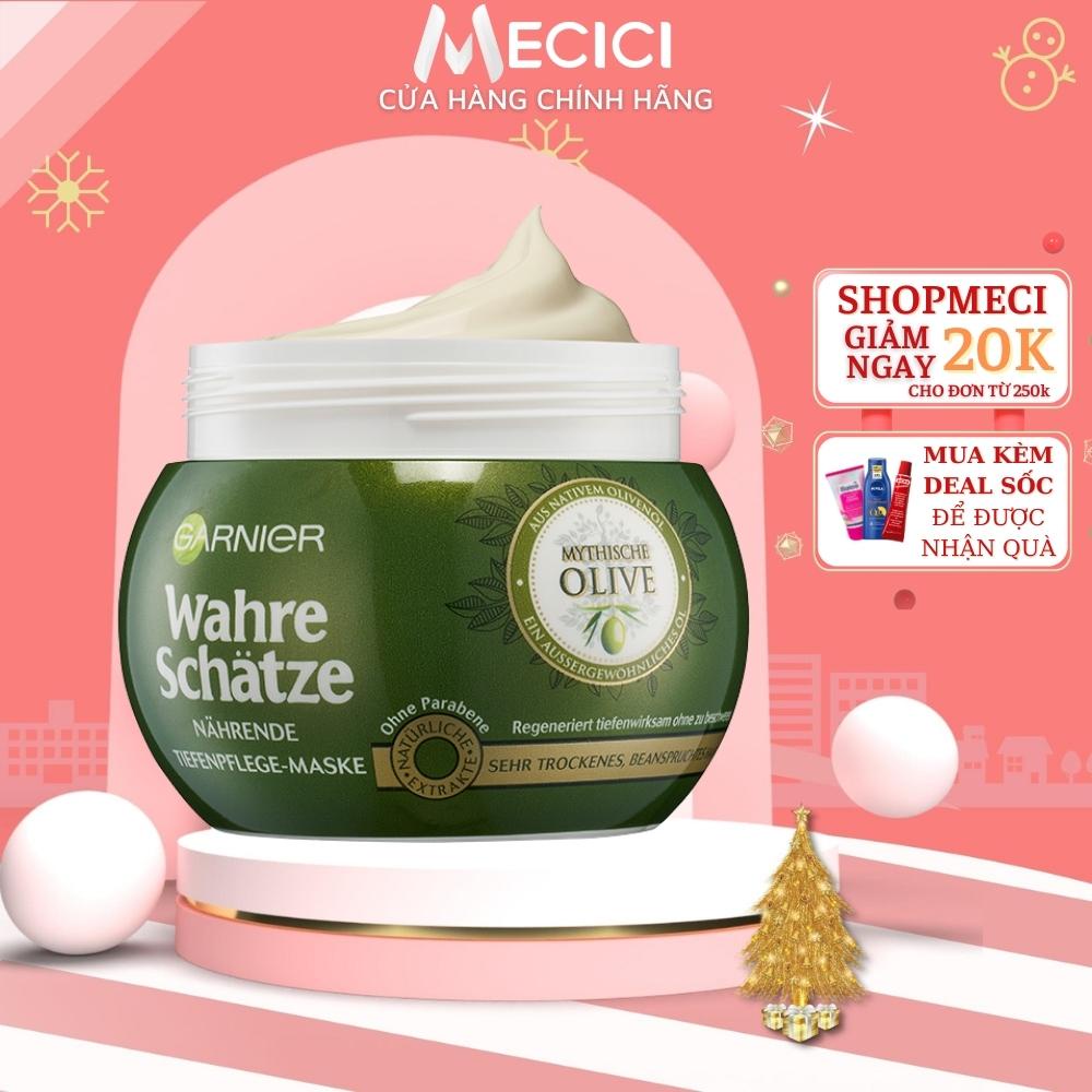 Kem ủ tóc Garnier Wahre Schatze Mythische Olive cho tóc khô &amp; xơ 300 ml - Shop Mecici