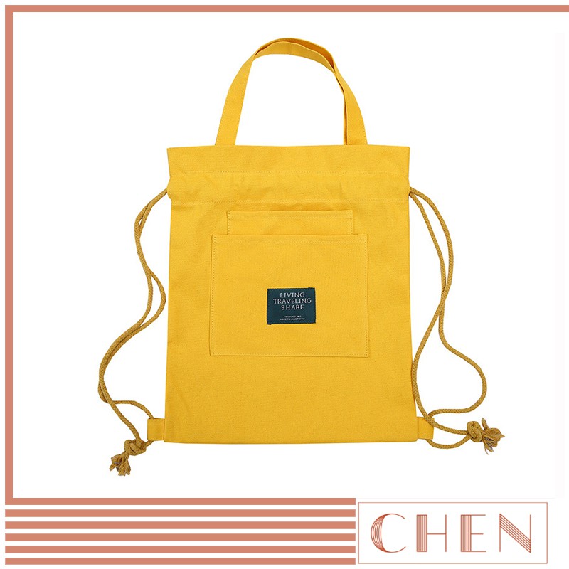 Túi tote bag đeo vai vải canvas nữ CHEN dây rút dùng đi chơi đi học giá rẻ đẹp TX35
