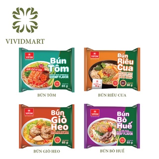  BÚN TÔM (65g), BÚN RIÊU CUA (80g) CÓ TÚI RIÊU CUA THẬT, BÚN GIÒ HEO (65g), BÚN BÒ HUẾ (80g) – VIFON