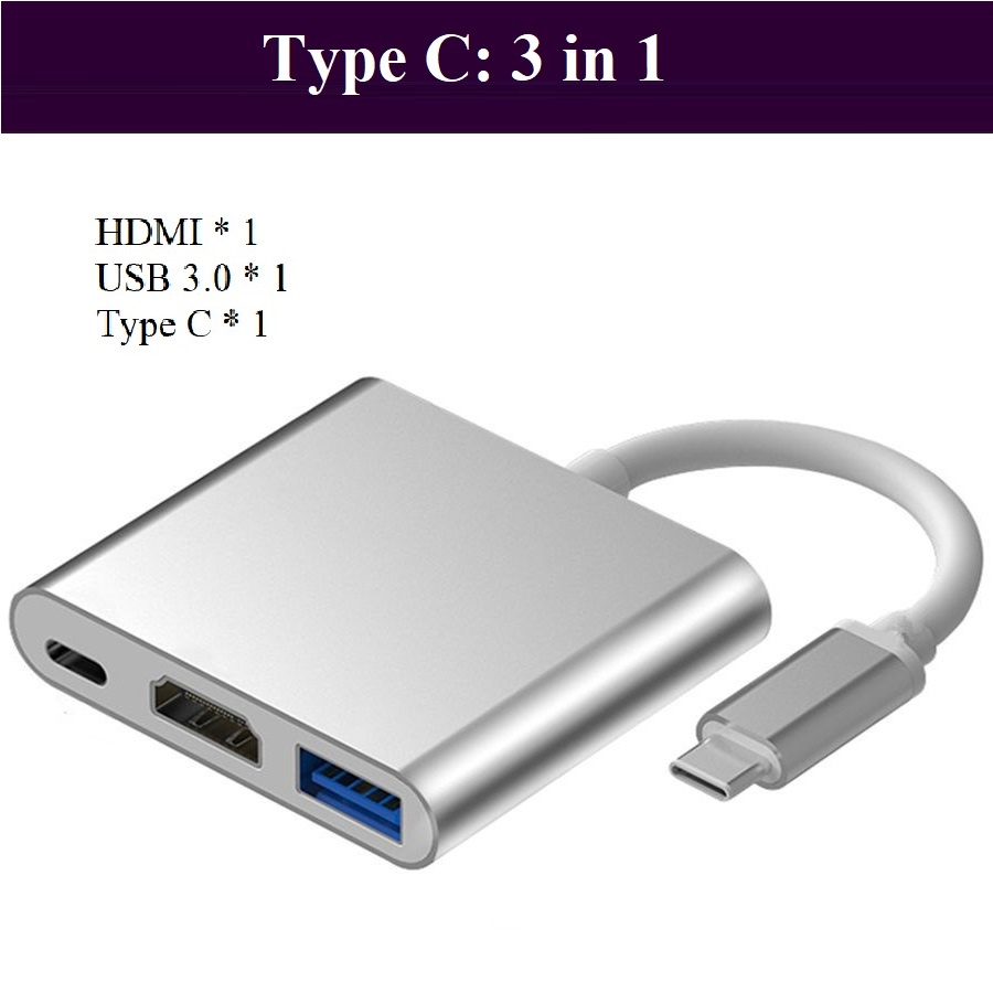 Bộ Chia Cổng usb Type C 3.0 Tốc Độ Cao PD Thẻ Nhớ MicroSD Cho Điện Thoại apple / Laptop