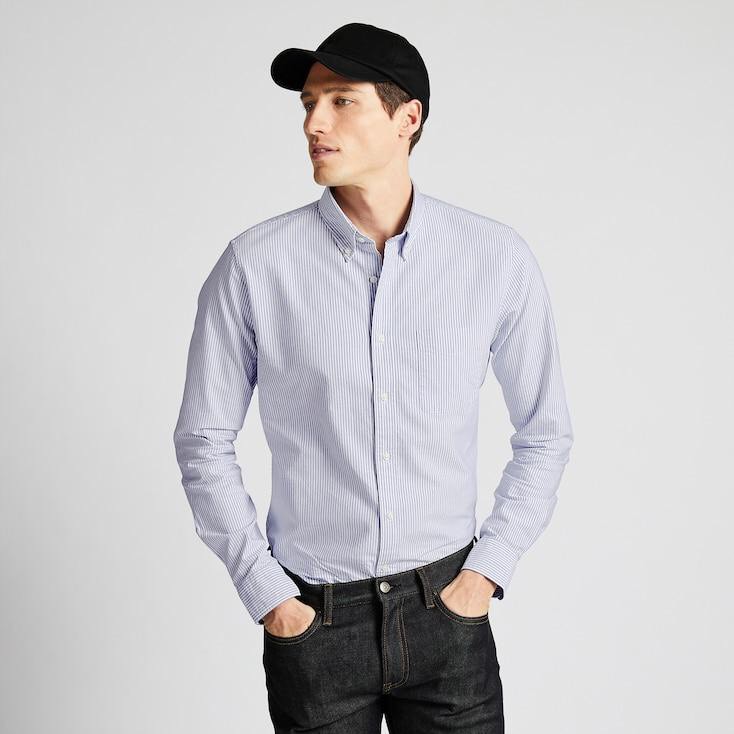 Áo sơ mi nam dài tay dáng slim fit Oxford Uni xuất xịn