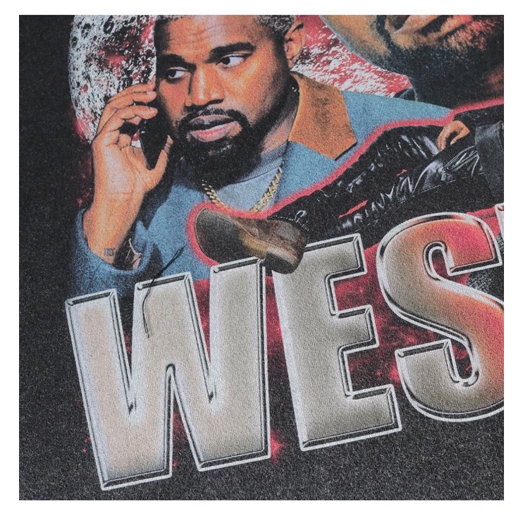 Áo phông denim wash KANYE WEST chính hãng form rộng unisex nam nữ