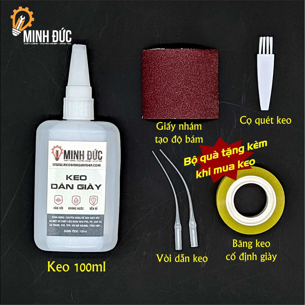 Keo dán giày Minh Đức 🚛 FREESHIP 🚛 ✔️DÁN 10 PHÚT ✔️THẨM MỸ CAO ✔️ĐÀN HỒI ✔️CHỊU NƯỚC  - 100ml - Shop Minh Đức