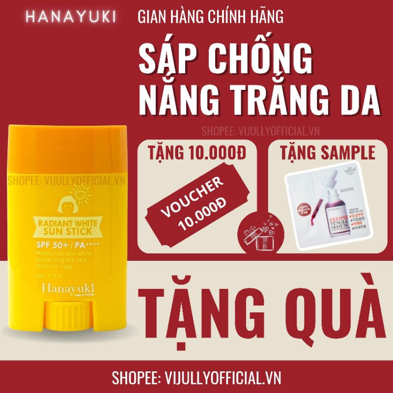 Kem chống nắng dưỡng da dưỡng trắng Hanayuki chính hãng, dạng thỏi phù hợp mọi loại da, chống nắng lâu trôi, bảo vệ da