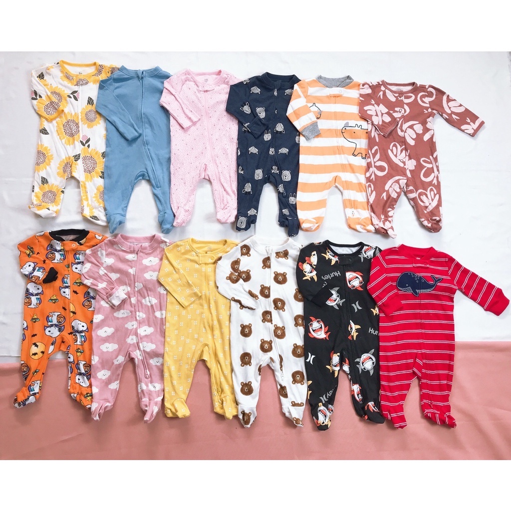 Bộ liền thân cotton 100% bodysleep cotton, body cho trẻ sơ sinh