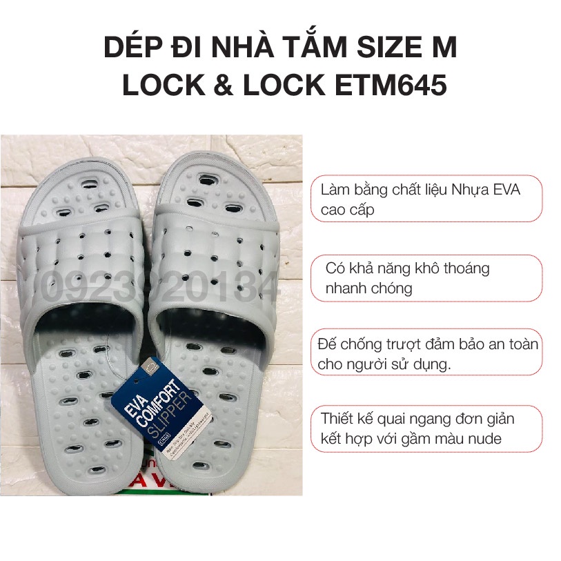 Dép đi nhà tắm size M Lock &amp; Lock ETM645