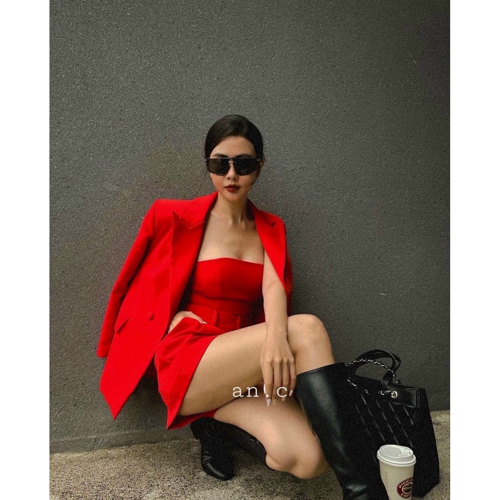 [HCM] Sét Bộ 3 Món Đùi Áo Trong Cúp Ngực Kèm Áo Khoác hời Trang Nữ Sam Closet Free Size 40-55kg