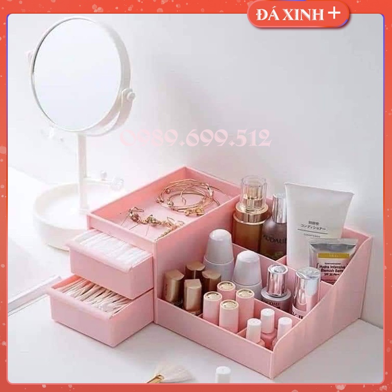 Kệ Đựng Mỹ Phẩm Đa Năng 3 Tầng 2 Ngăn Kéo Tiện Dụng