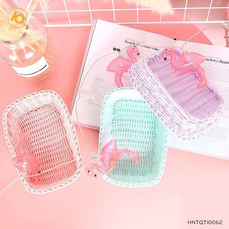 [Mã LIFE2410K giảm 10K đơn 20K] Giỏ nhựa giả mây chữ nhật màu Pastel