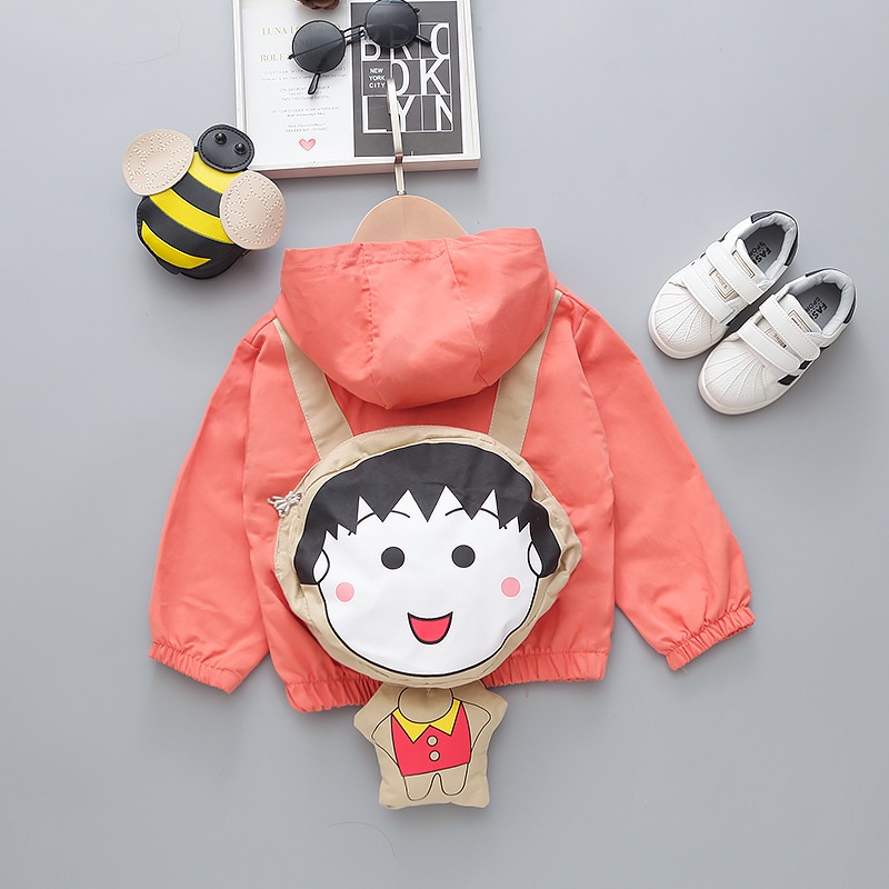 Áo Khoác Có Mũ Trùm Phối Khóa Kéo In Hình Hoạt Hình Thời Trang Mùa Xuân Thu Dành Cho Trẻ Nhỏ 0-5 Tuổi