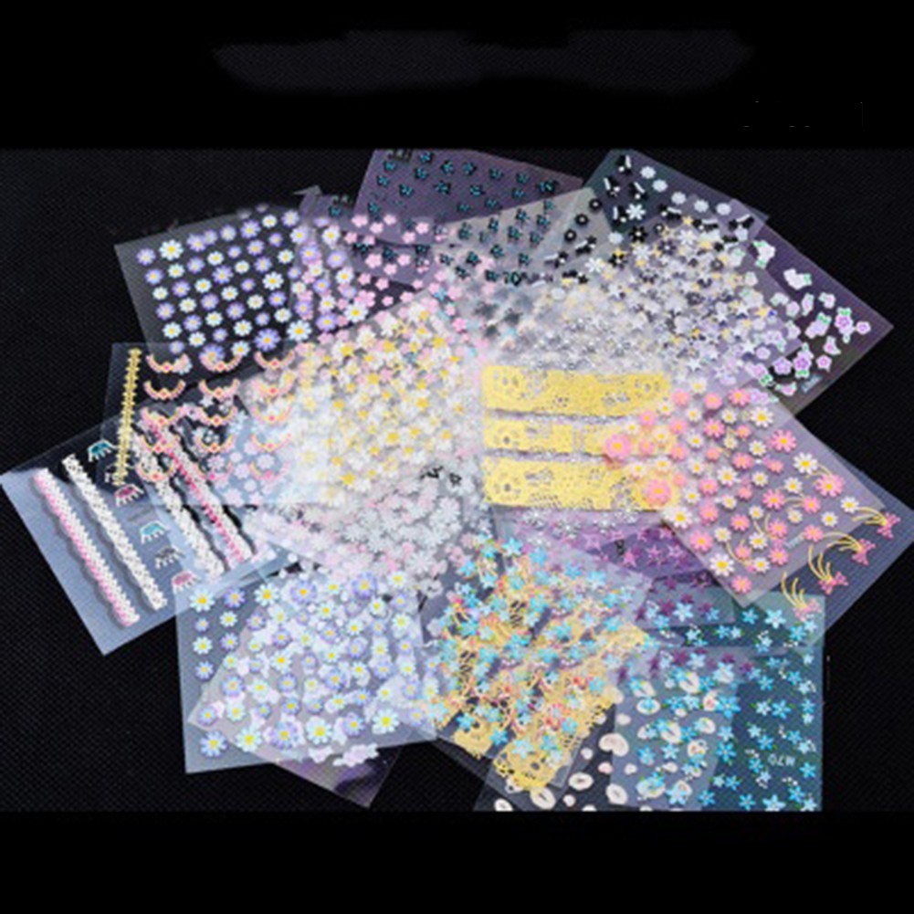 [Hàng mới về] Bộ 10 tấm hình dán họa tiết xinh xắn trang trí móng tay nghệ thuật