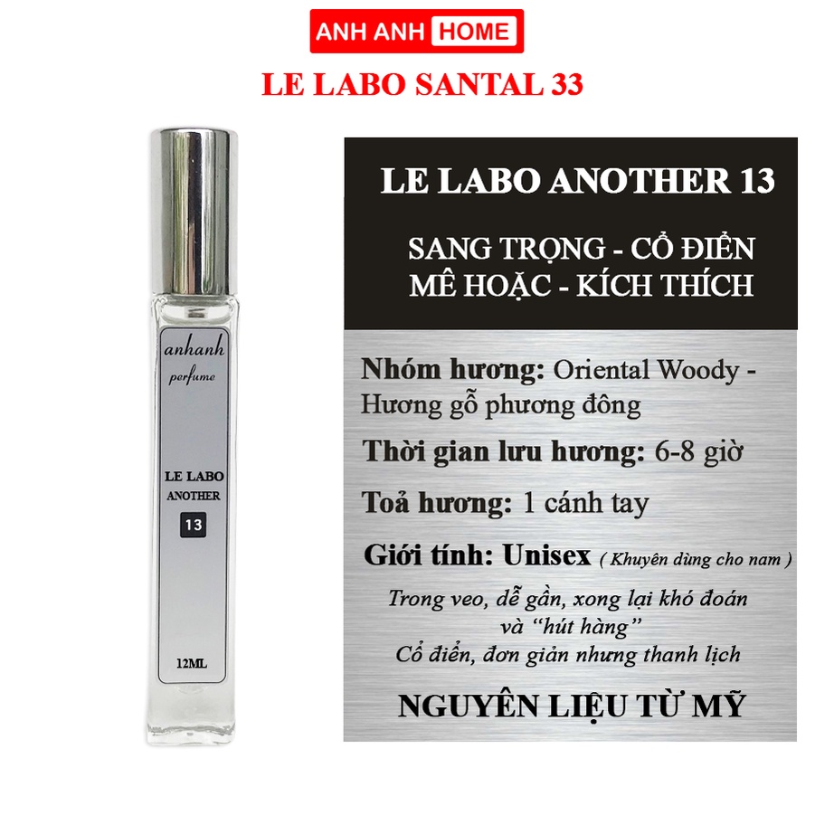 Tinh dầu Nước hoa Nam AnhAnh thơm lâu Nam tính, Mạnh mẽ, Lịch lãm, Cuốn hút lưu hương lâu 6-8 tiếng