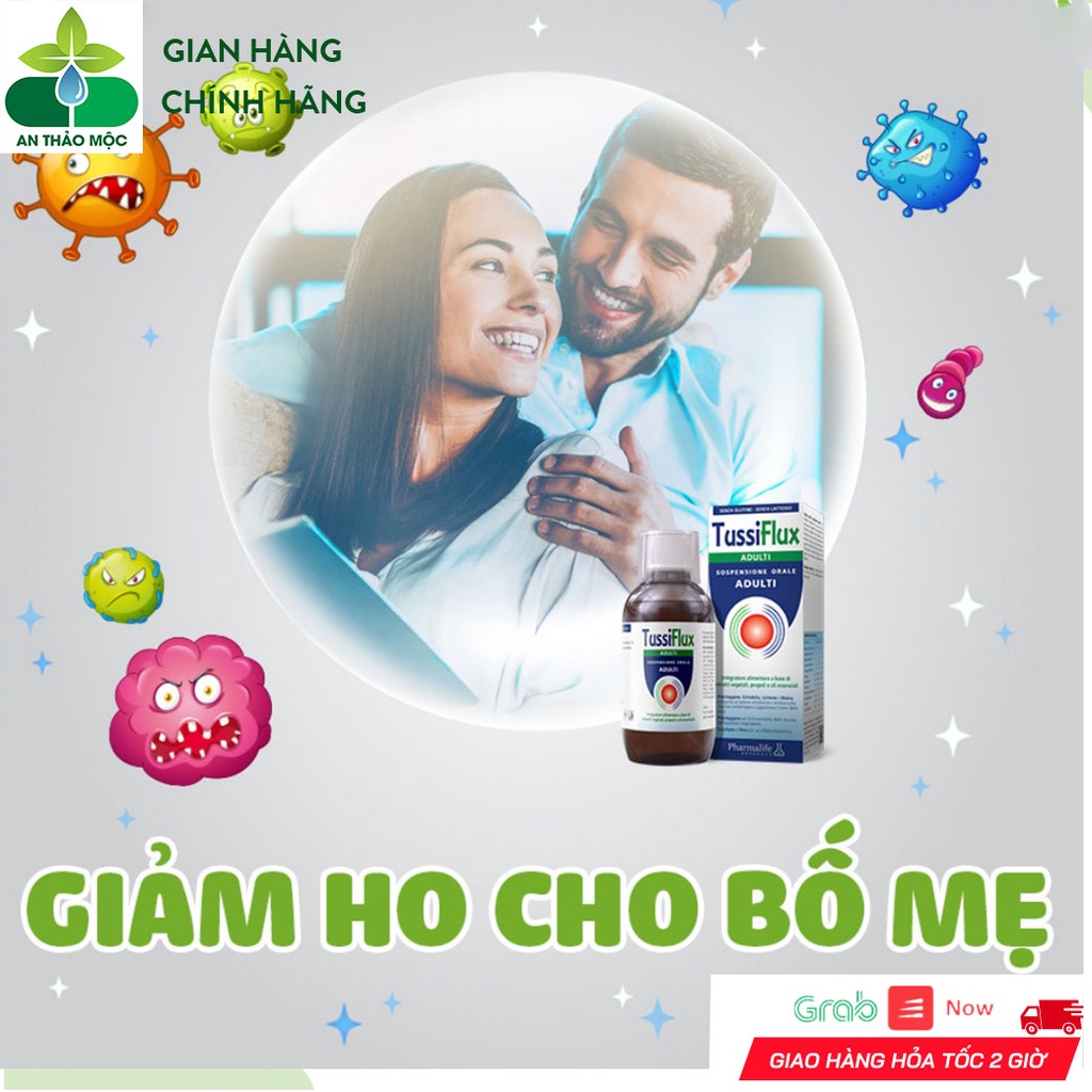 Siro Ho FITOBIMBI Tussiflux Adulti Giảm Dịu Họng Khàn Tiếng Hết Đờm Bảo Vệ Họng