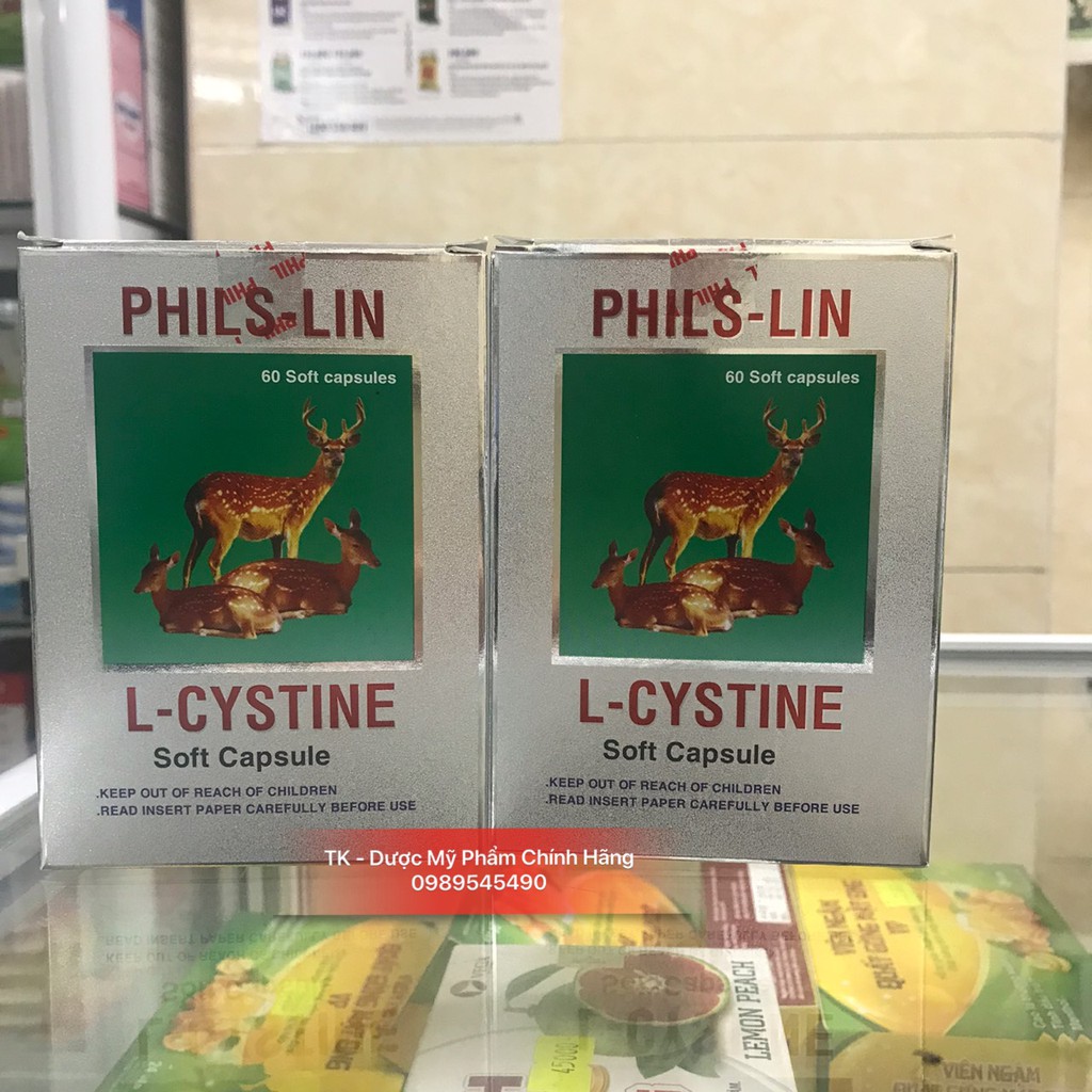 L-CYSTINE PHILS-LIN L-CYTINE - Giảm Sạm Da, Tàn Nhang, Mề Đay, Chống Lão Hóa - Hộp 60 Viên