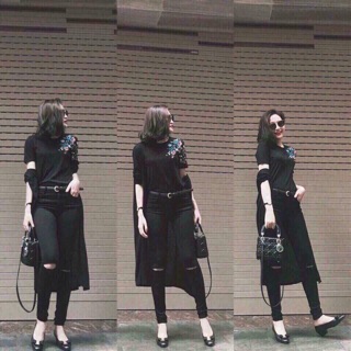 Quần jane kaki rách gối