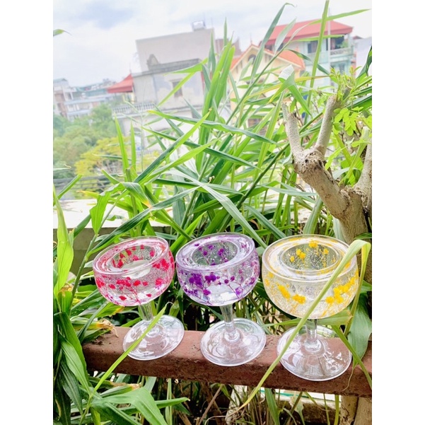 Ly đựng nến tealight hoa nhí nhiều màu