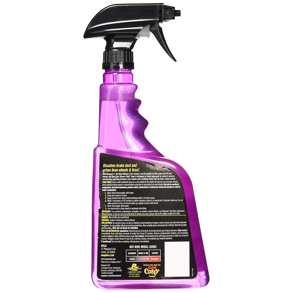 Meguiar's Sản phẩm tẩy rửa Lazang & Lốp xe, Hot Rims Wheel & Tire Cleaner, G9524, 24oz, 710ML