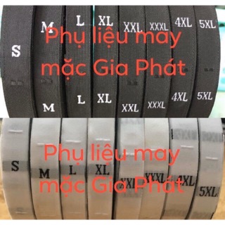 NHÃN DỆT SIZE CHỮ [1000 size/cuộn]