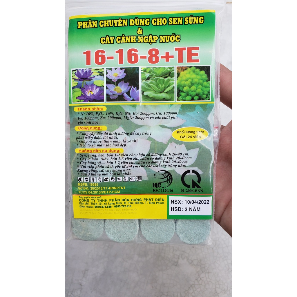 Viên phân bón cho sen, súng cảnh, cây thủy sinh