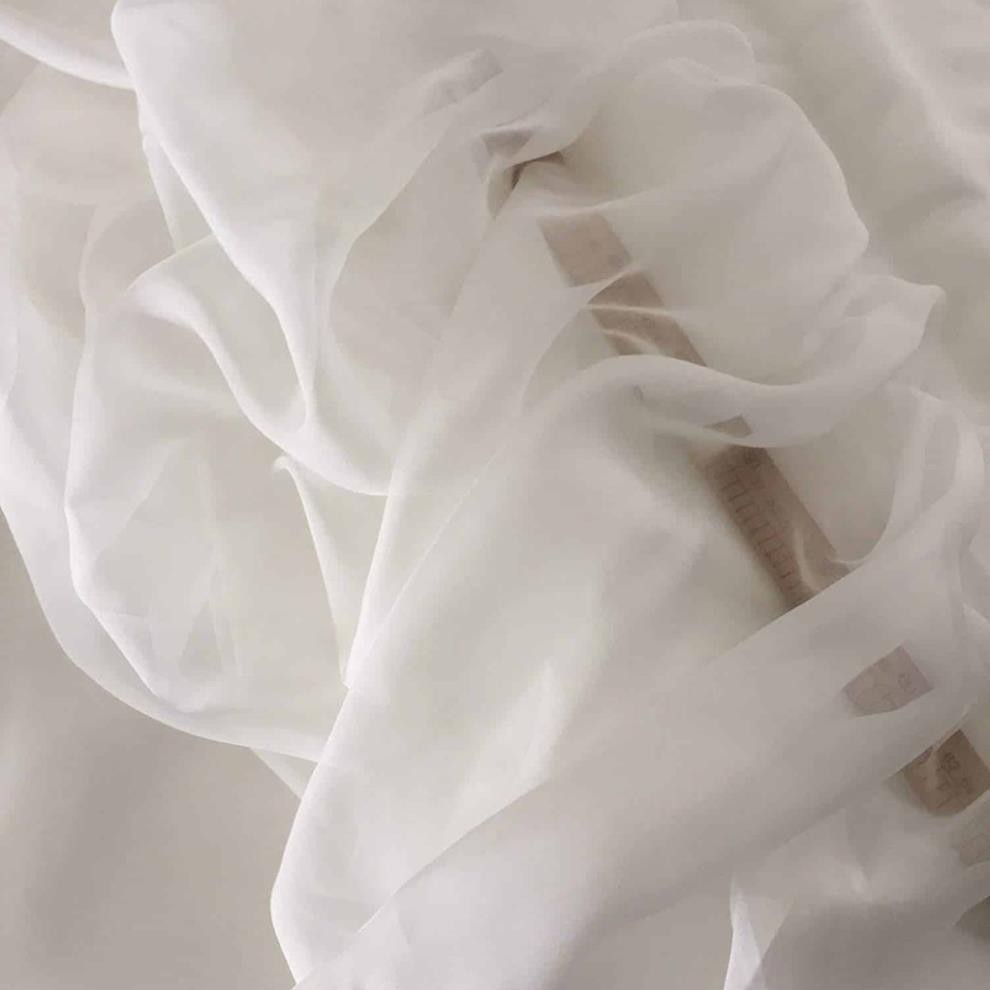 Vải voan tơ/ tơ óng trắng khổ 1m5 may váy, làm rèm, phông nền background sinh nhật  ཾ