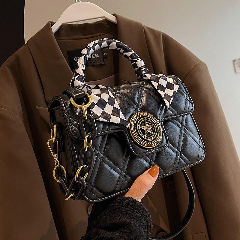 Ielgy Túi Đeo Chéo Nhỏ Hình Vuông Họa Tiết Kim Cương Đa Năng Cho Nữ