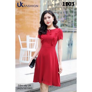 ĐẦM CAO CẤP TAY NGẮN 2 MÀU XANH ĐỎ ĐỦ SIZE M L XL XXL 40 ĐẾN 70KG - 1003