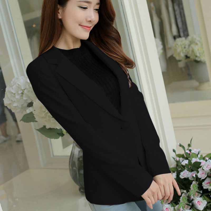 Áo vest tay dài màu trơn phong cách công sở thanh lịch cho nữ | BigBuy360 - bigbuy360.vn