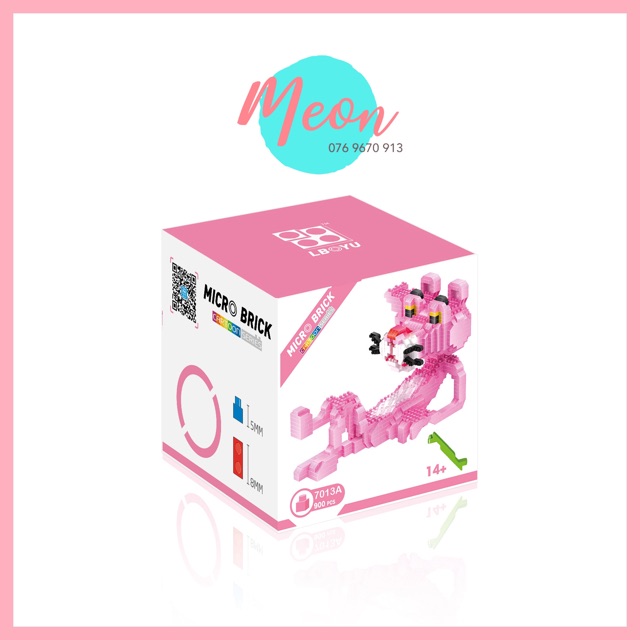 Xếp hình lego Miniblock - Báo Hồng Size L