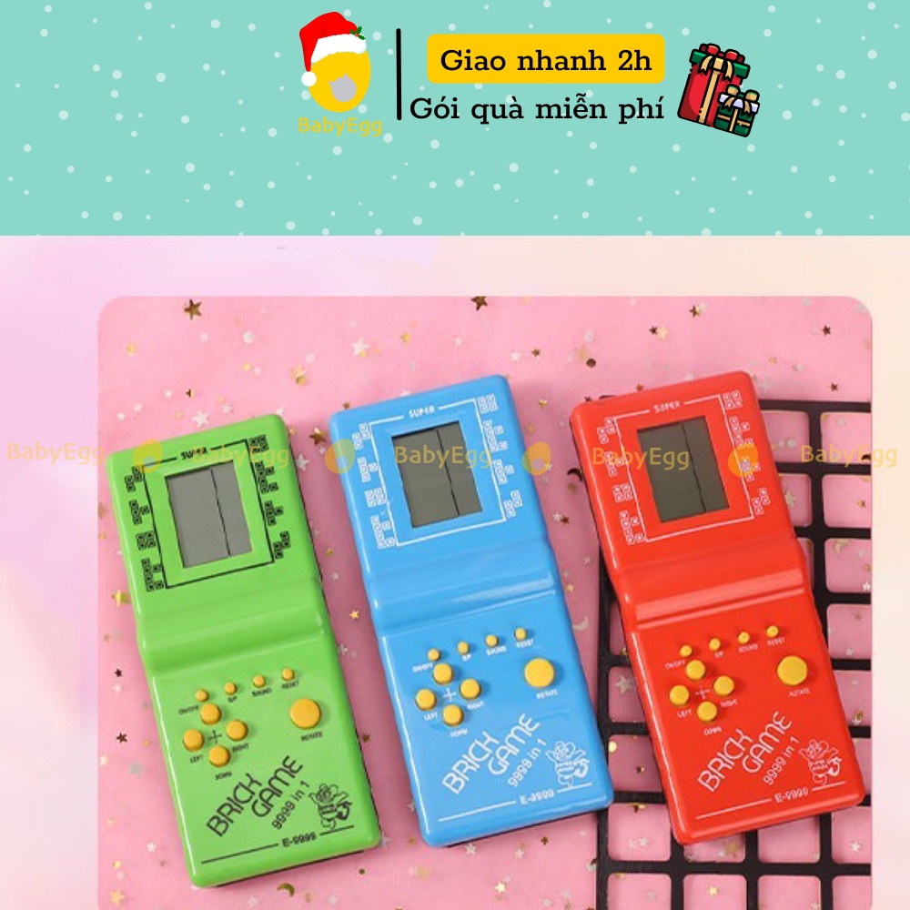 Máy chơi game xếp hình xếp gạch bắn tăng rắn săn mồi điện tử cầm tay brick game cho bé trai gái 4 5 6 tuổi tiểu học baby