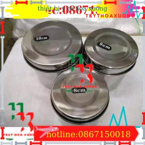 Hũ Đựng Bông Cồn Y Tế- Inox 304