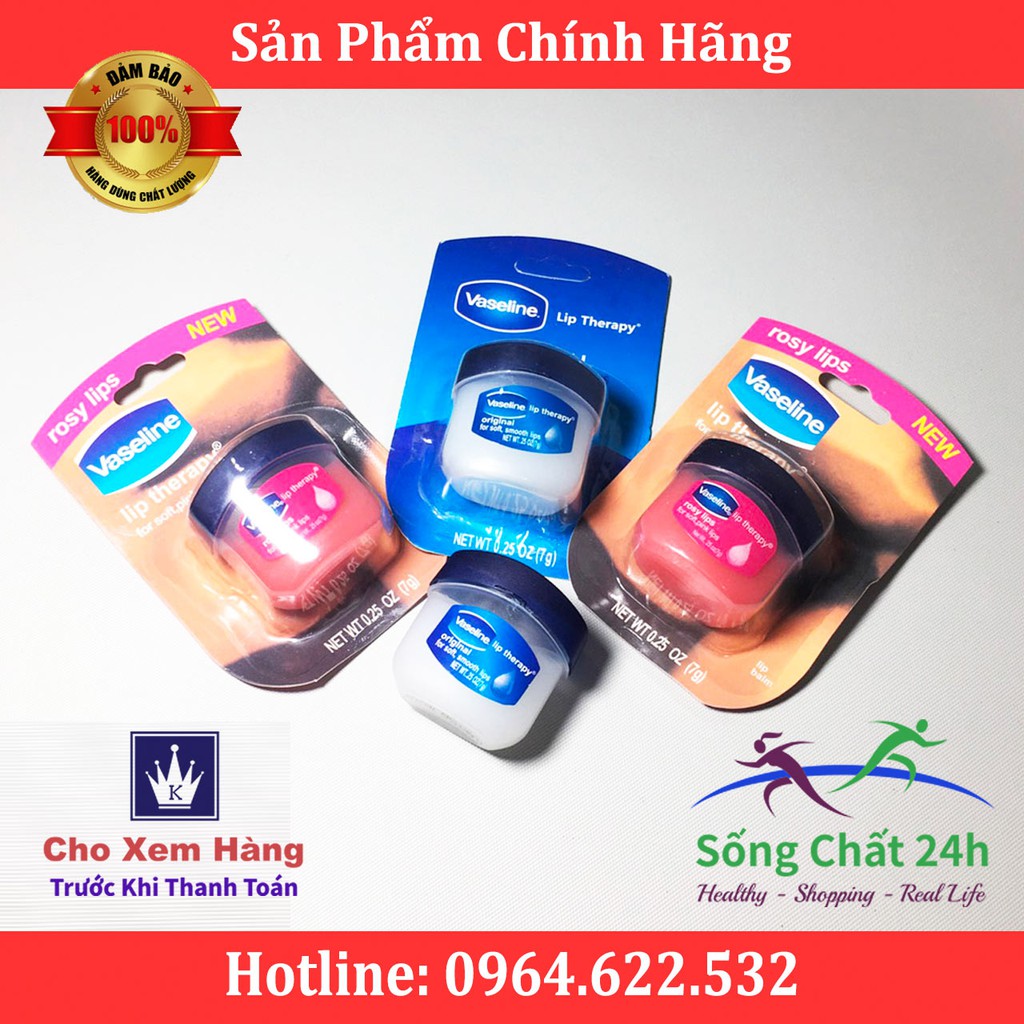 Sáp Dưỡng Môi Vaseline Lip Therapy 7g - Sống Chất 24h