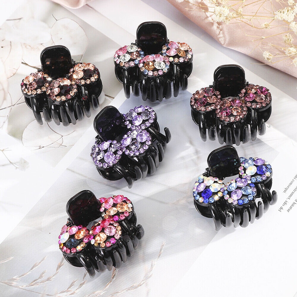 Kẹp tóc Haimeikang hình hoa đính đá sang trọng cho nữ