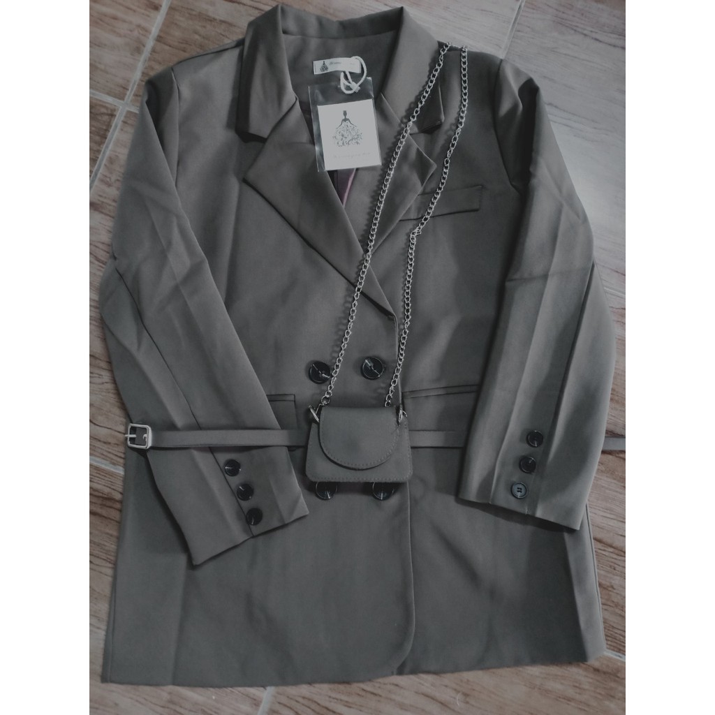 Sẵn Blazer (Hàng Đẹp)Áo blazer kèm túi thắt lưng phong cách cá tính-HC466.Ảnh thật 8 hình cuối | BigBuy360 - bigbuy360.vn