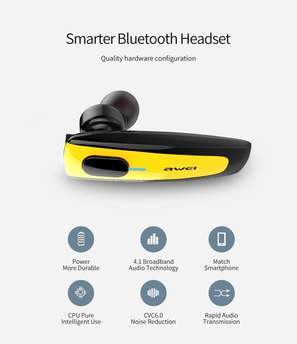 Tai nghe Bluetooth không dây Awei N3 có micro phong cách công sở cho điện thoại iphone