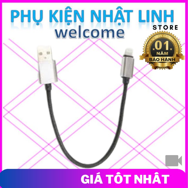 Dây Sạc iphone, Dây Sạc Ngắn iphone 30cm - Bọc Dù ,Tiện Lợi