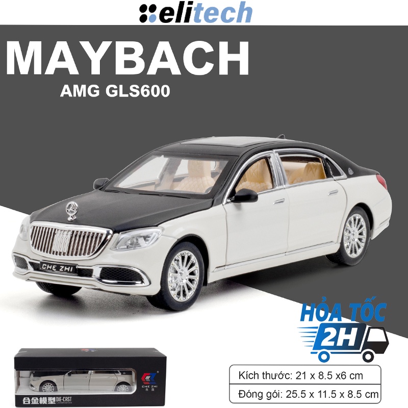 Xe mô hình Mercedes-Benz Maybach S600 -2020 tỉ lệ 1:24 XLG cao cấp mở được của xe và bật được đèn