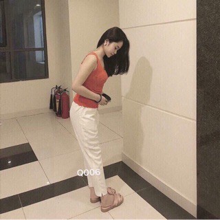 Quần baggy đũi cạp chun xẻ gấu xinh xắn