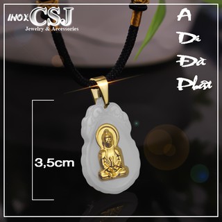 DÂY CHUYỀN A DI ĐÀ PHẬT DC108 ( dây dù thái + mặt đá) đem lại bình an may mắn cho người đeo - quà tặng cho người thân
