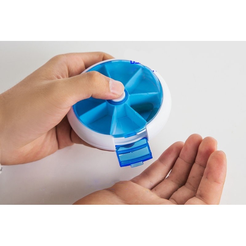 Hộp Đựng Thuốc Đa Năng 7 Ngày Có Nút Nhấn Xoay