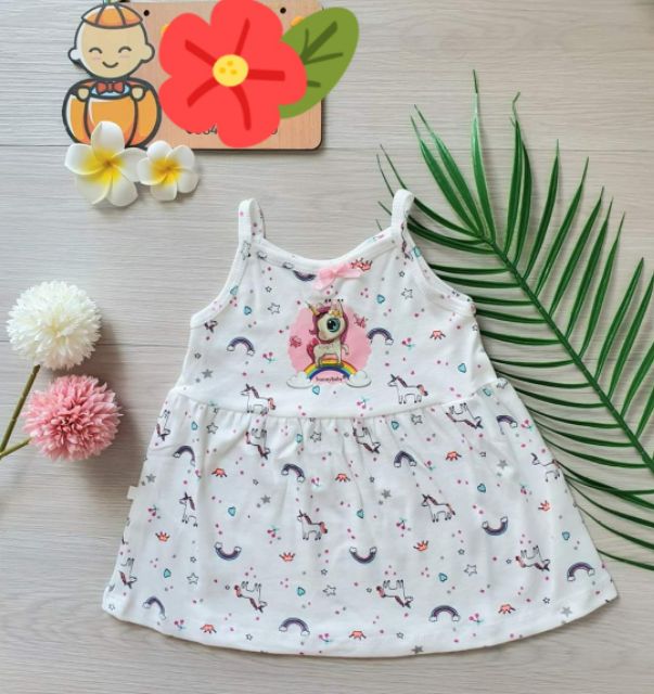 Đầm thun cotton bé gái