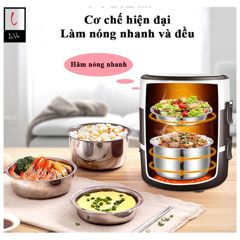 Hộp Ủ Cơm Cắm Điện Đa Năng 3 Tầng| Hộp Cơm Văn Phòng Tự Hâm Nóng Thức Ăn - Nhanh Chóng- An Toàn- Tiết Kiệm