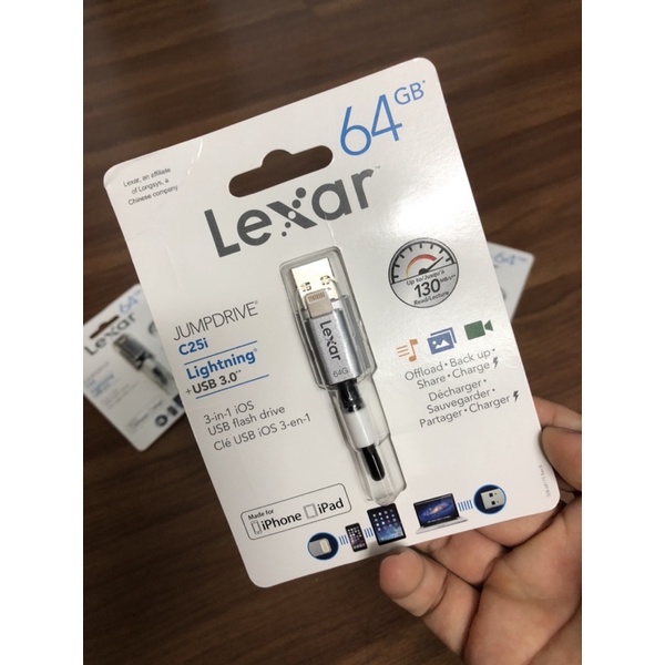 USB đa năng, usb OTG cho iphone, ipad Lexar Jumpdrive c25i