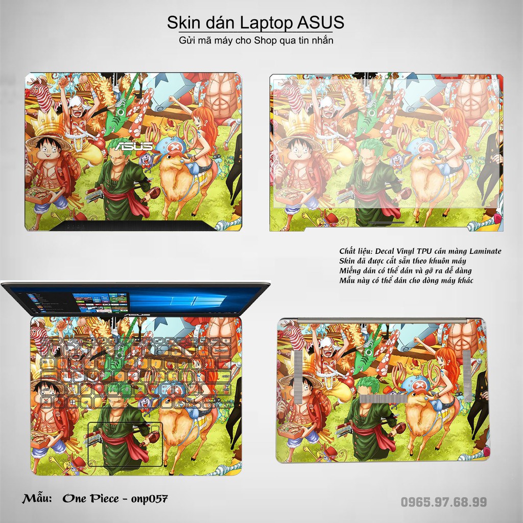 Skin dán Laptop Asus in hình Vua hải tặc (inbox mã máy cho Shop)