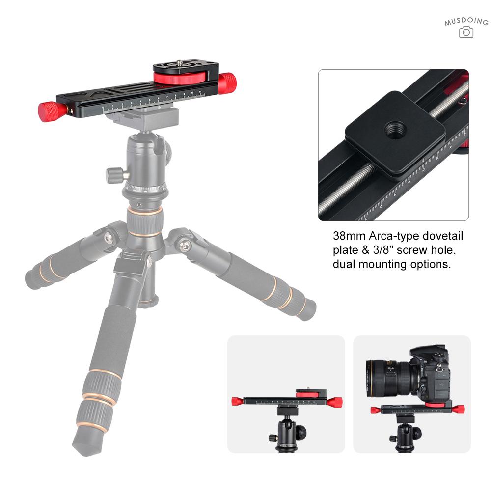 ღ  Andoer W-160 Aluminum Alloy 2-Way Macro Focusing Rail Slider Plate Close-up Photography Tripod Head with 1/4" Screw for Canon Nikon Sony DSLR Cameras